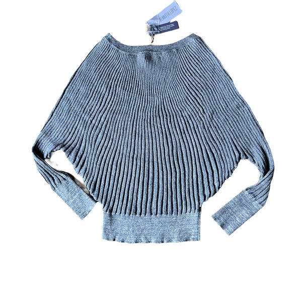NWT! JENNIFER LOPEZ City Enchantment Gray Sparkle Dolman Sleeve Sweater Sz S - Picture 3 of 7